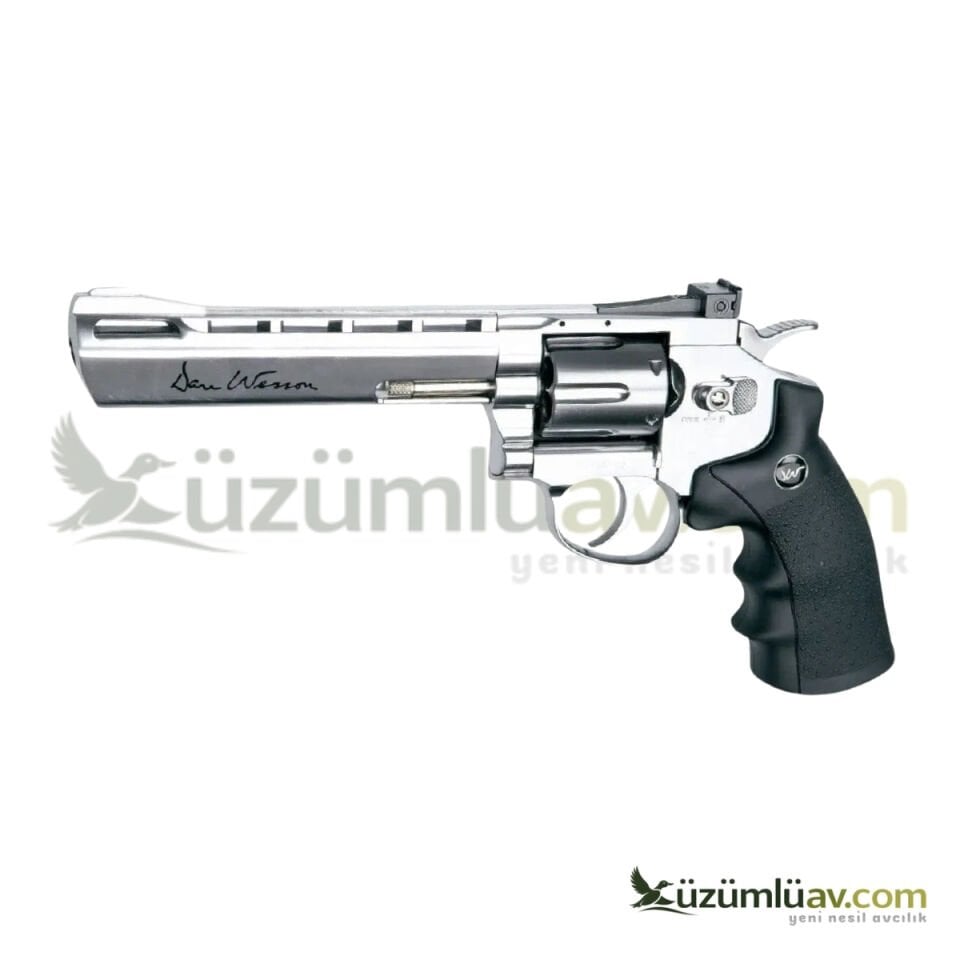 ASG Dan Wesson 6 inc Revolver Havalı Tabanca - Parlak Krom - 4.5mm